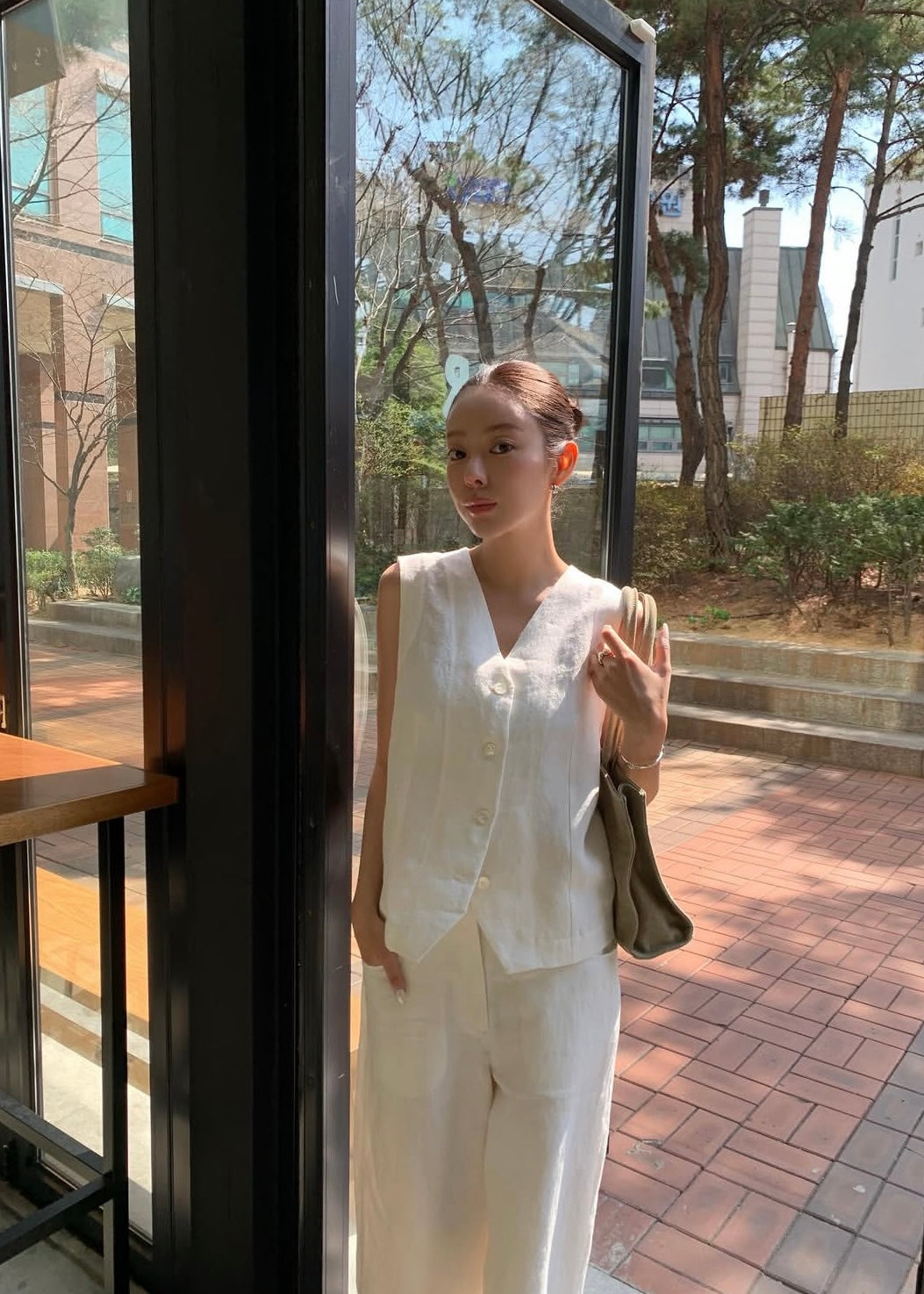 Summer linen waist coat