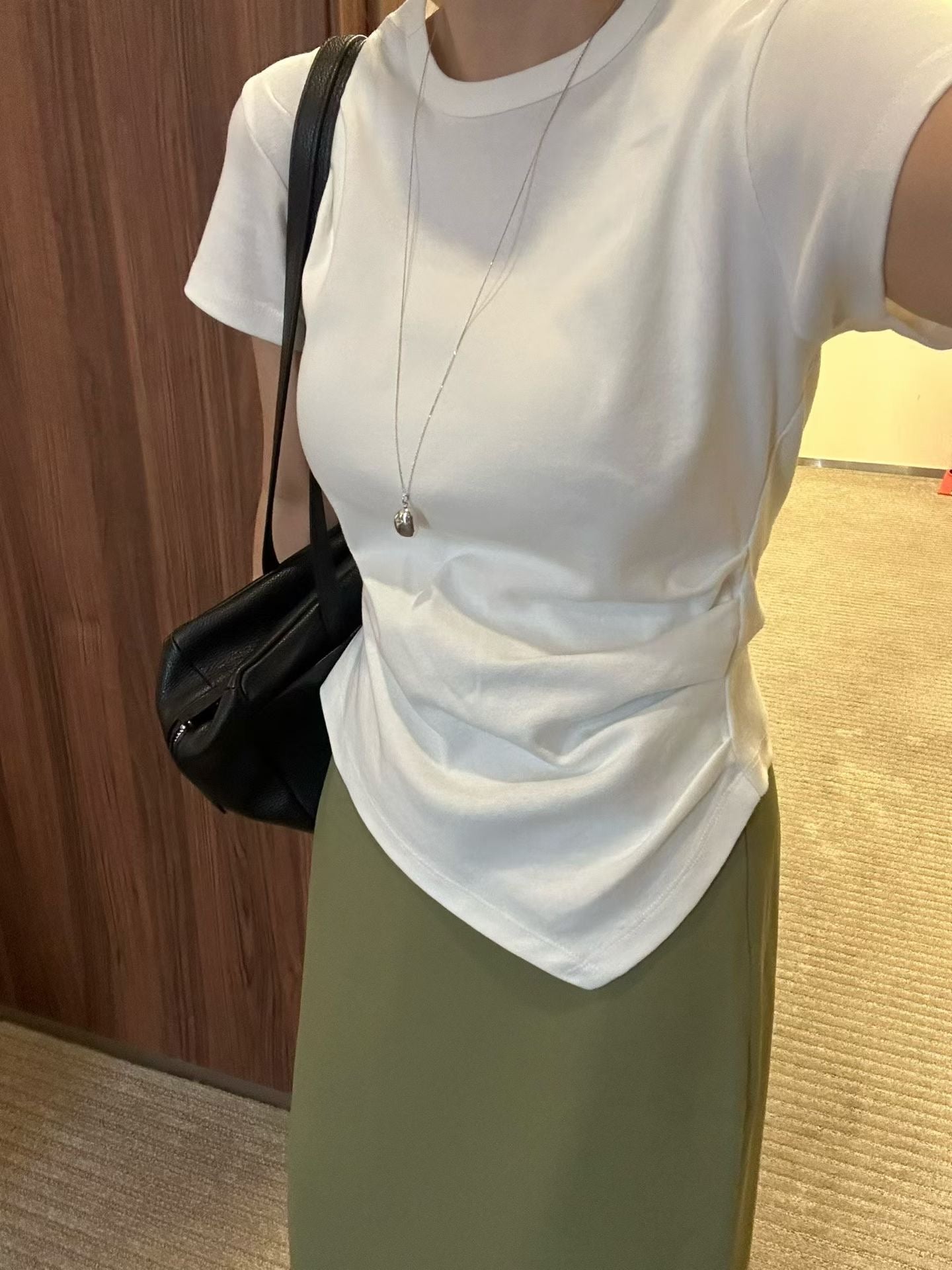 Flag bottom draping tee