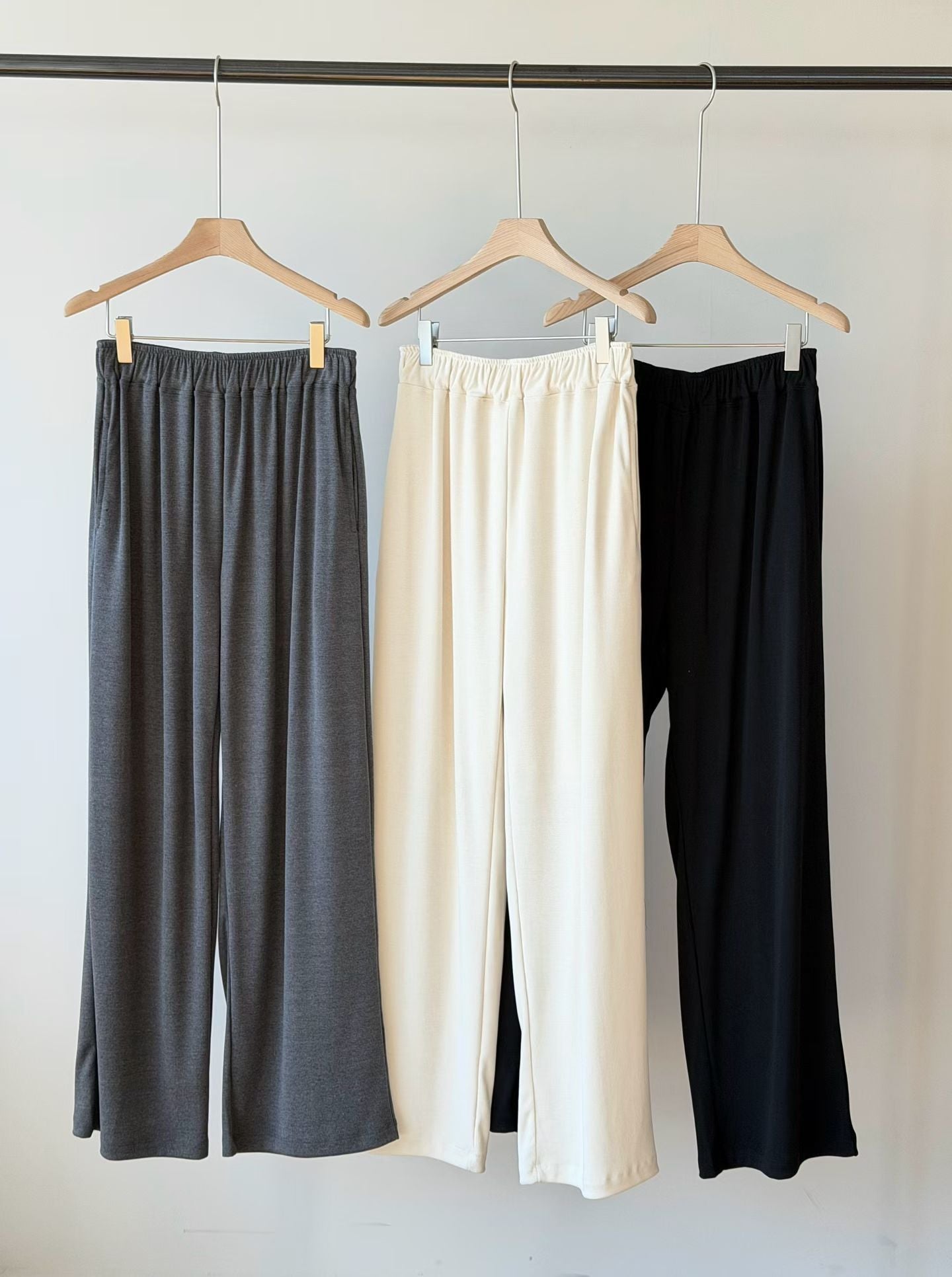 Wide straight drape pants