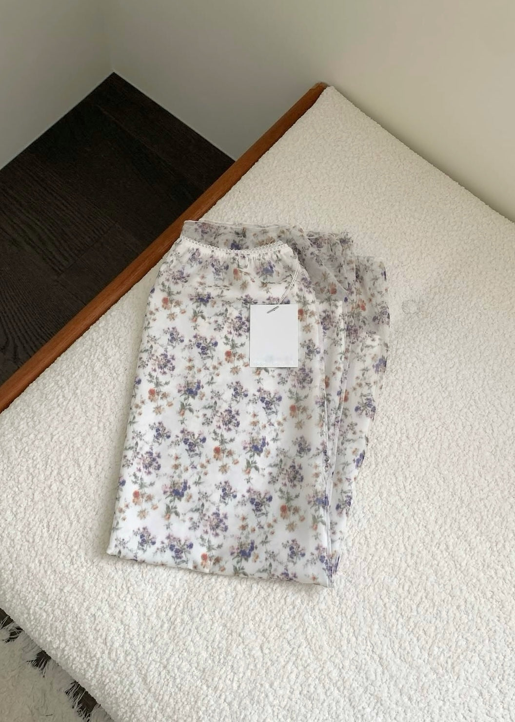 Floral layered straight skirt