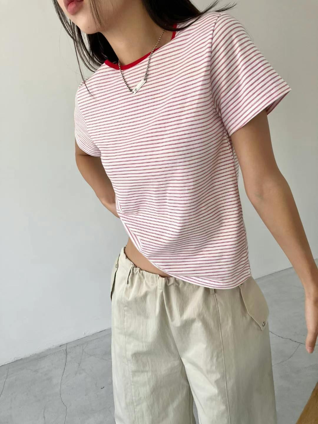 Mini borders ringer tee