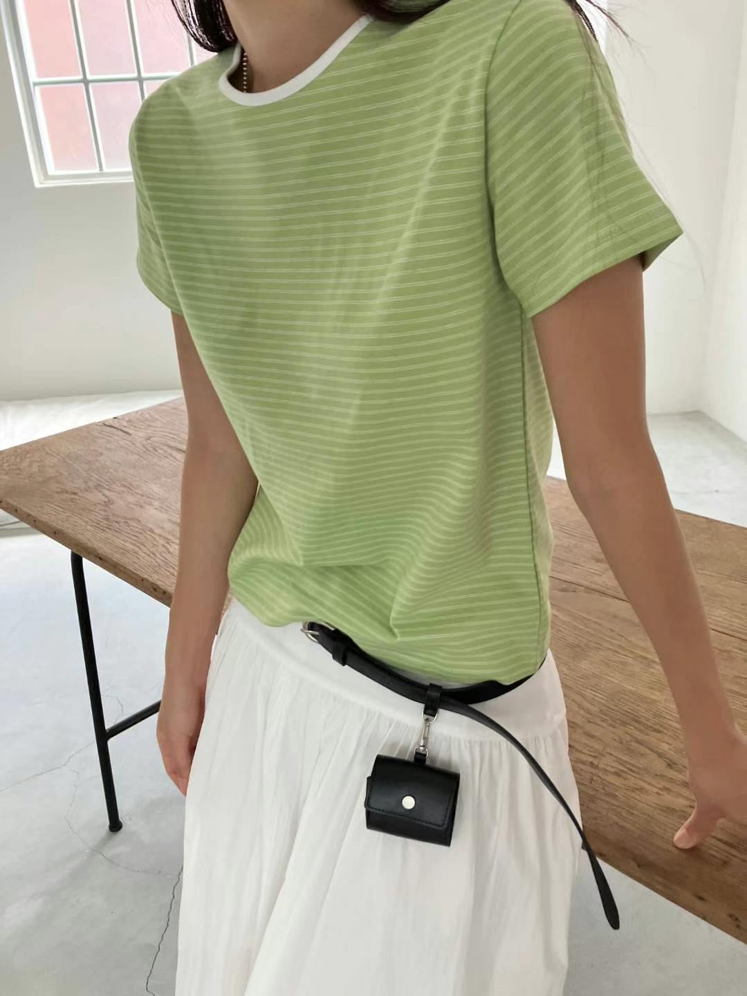 Mini borders ringer tee