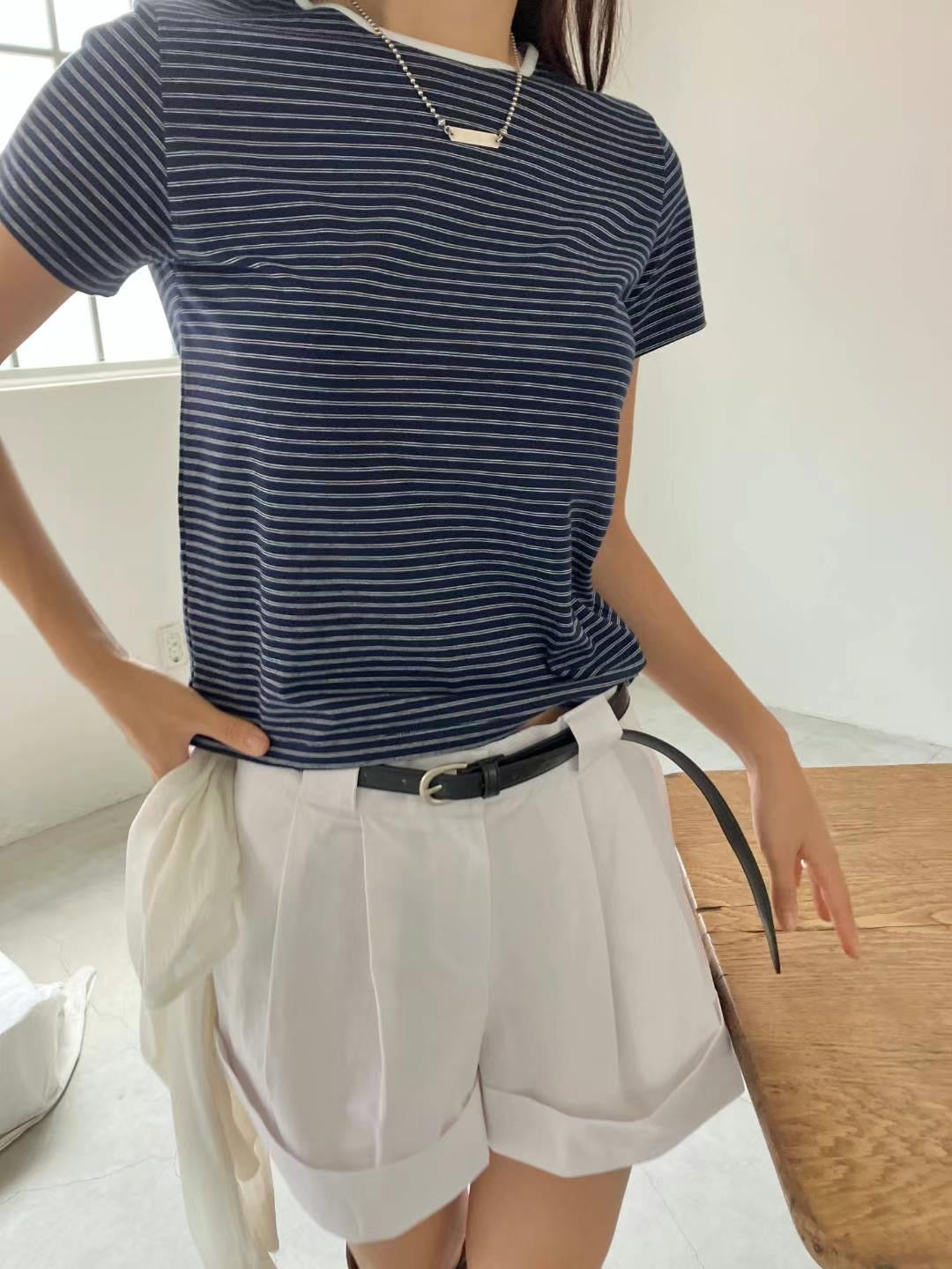 Mini borders ringer tee