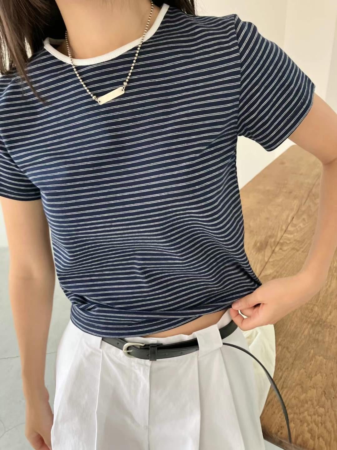Mini borders ringer tee