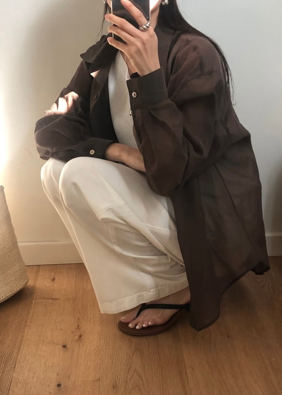 Back vented silky shirt