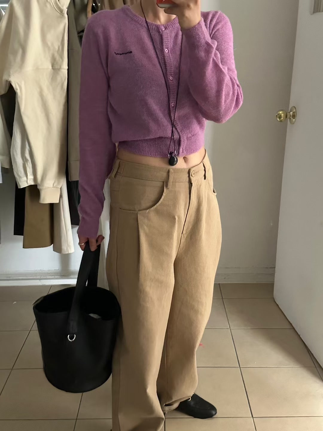 Alpaca Short cut cardigan