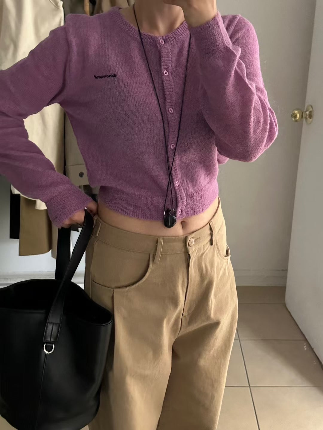 Alpaca Short cut cardigan