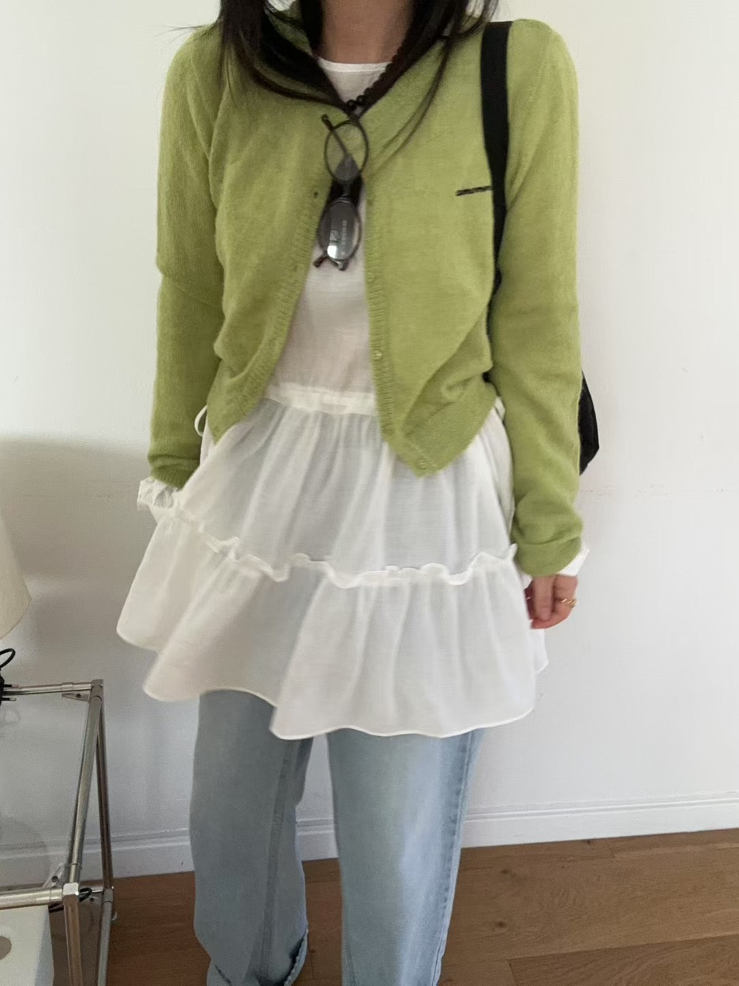 Alpaca Short cut cardigan
