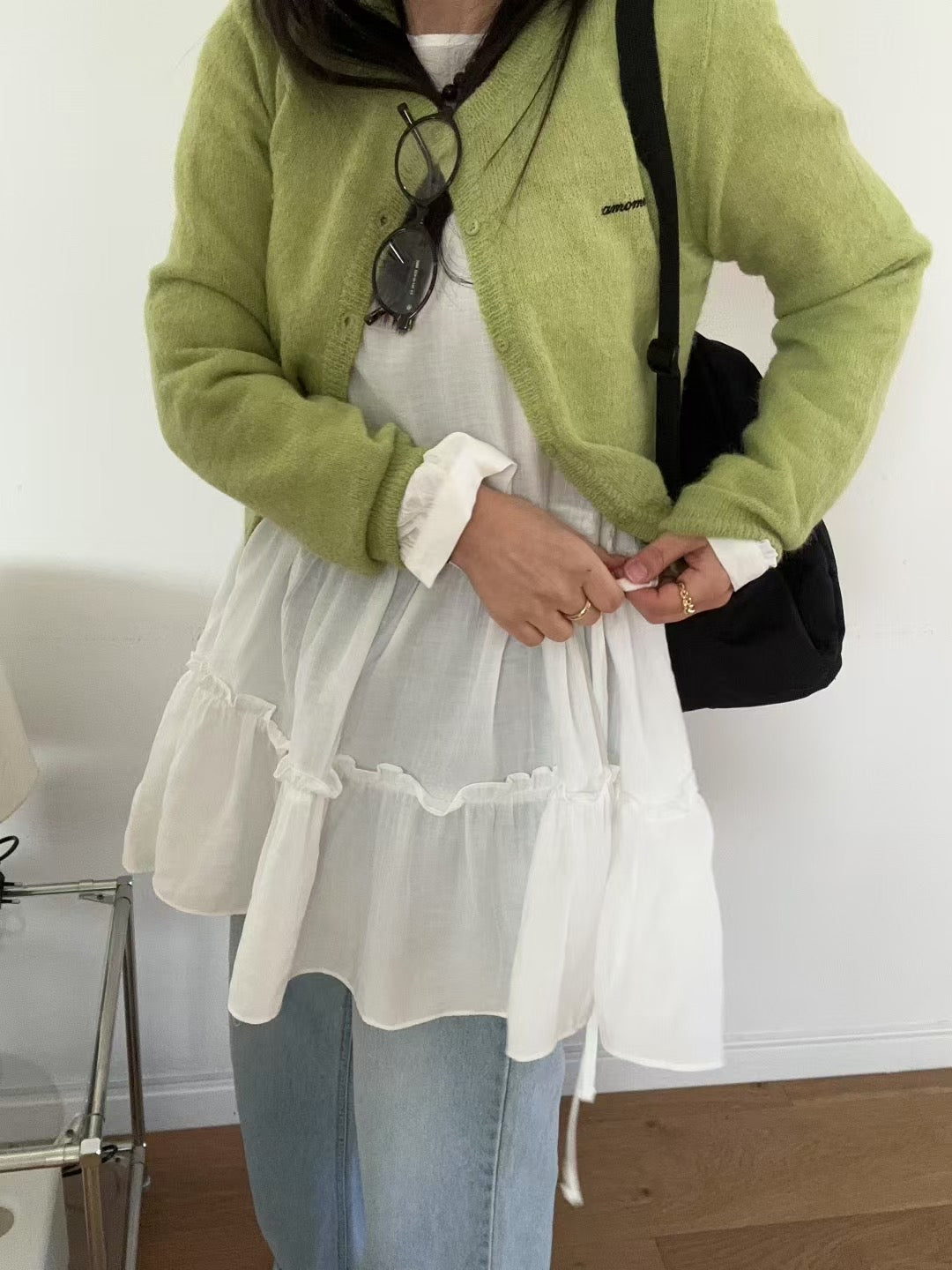 Alpaca Short cut cardigan
