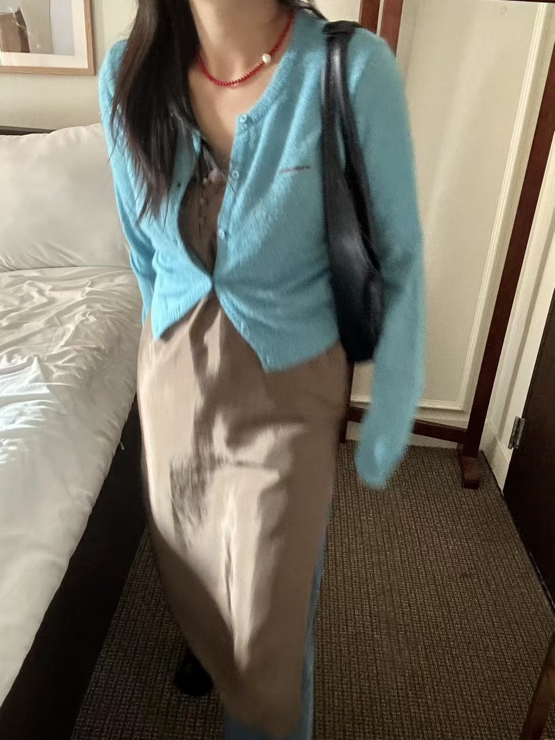 Alpaca Short cut cardigan