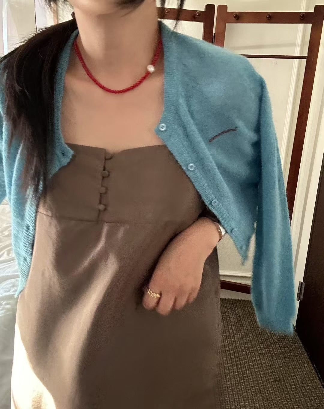 Alpaca Short cut cardigan