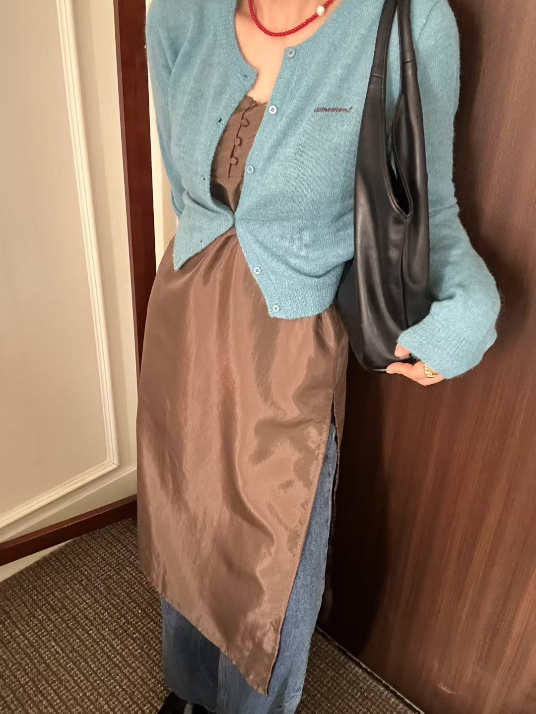 Alpaca Short cut cardigan