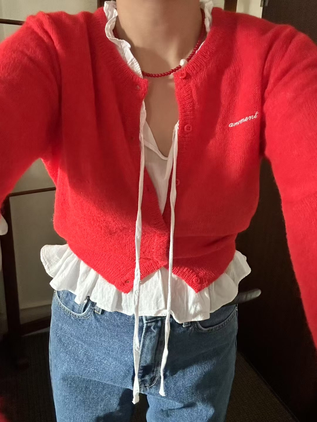 Alpaca Short cut cardigan