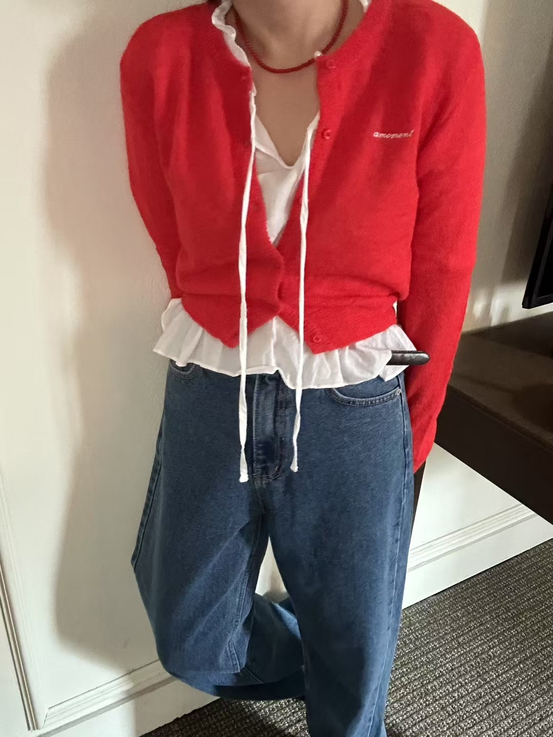 Alpaca Short cut cardigan