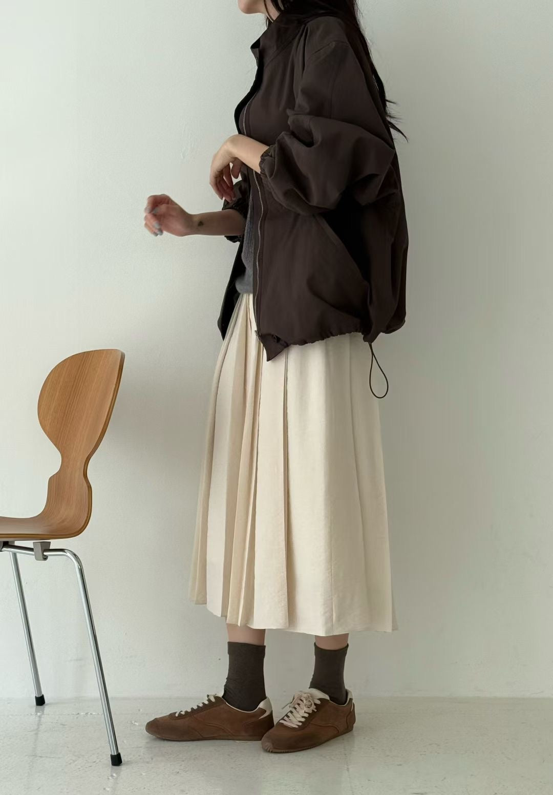 Balance pleated flare skirt