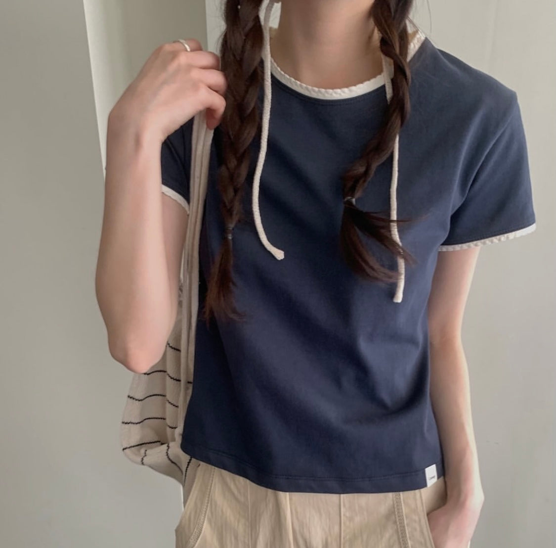 Lace ringer tee