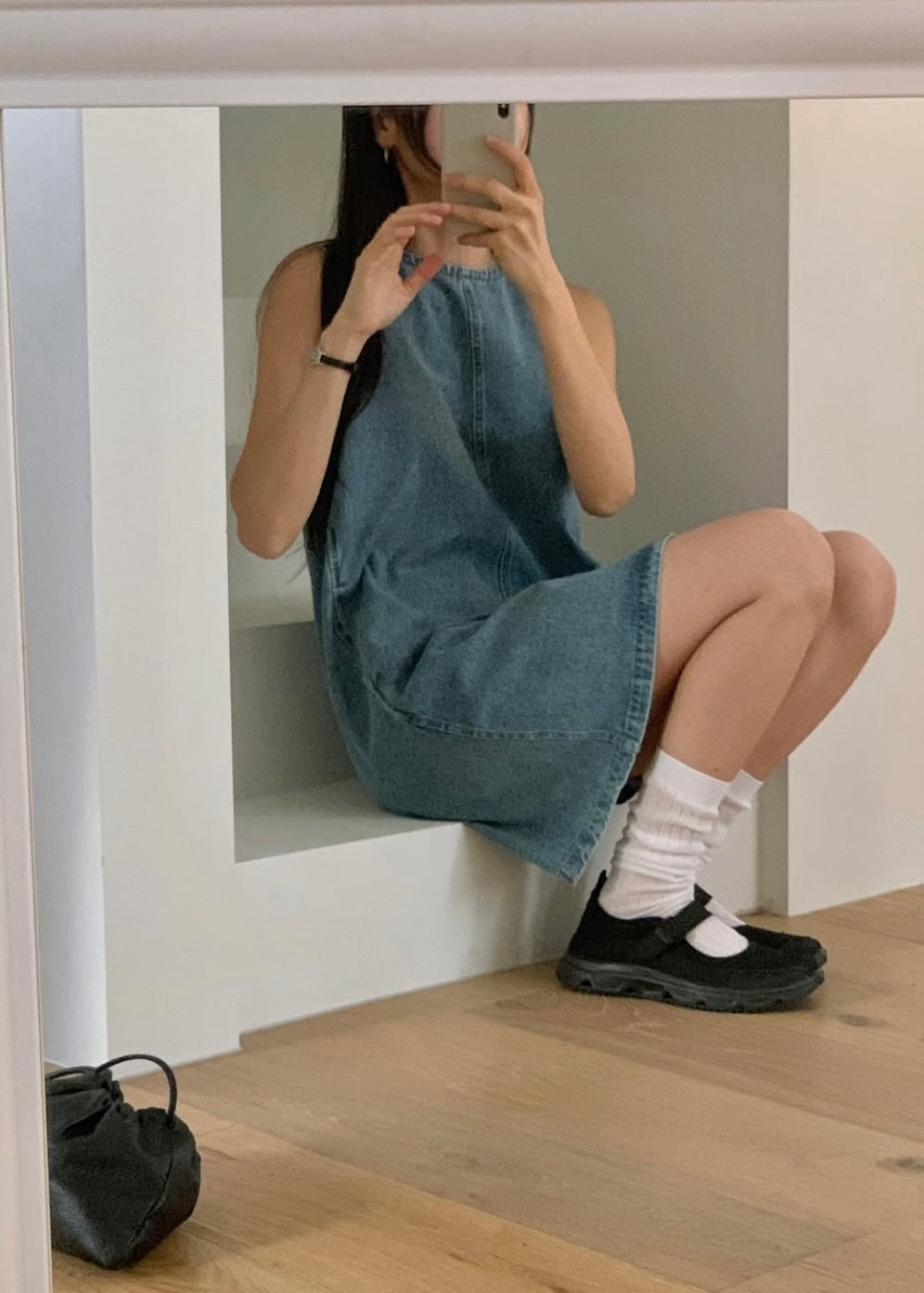Denim sleeveless dress