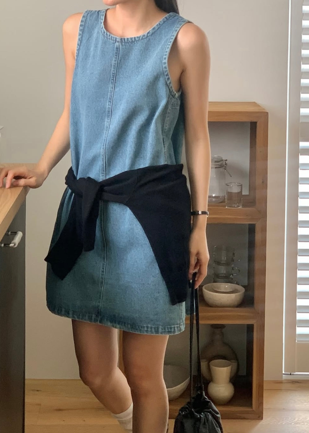 Denim sleeveless dress