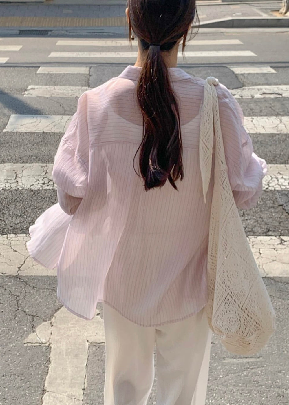 Semi transprent stripes shirt