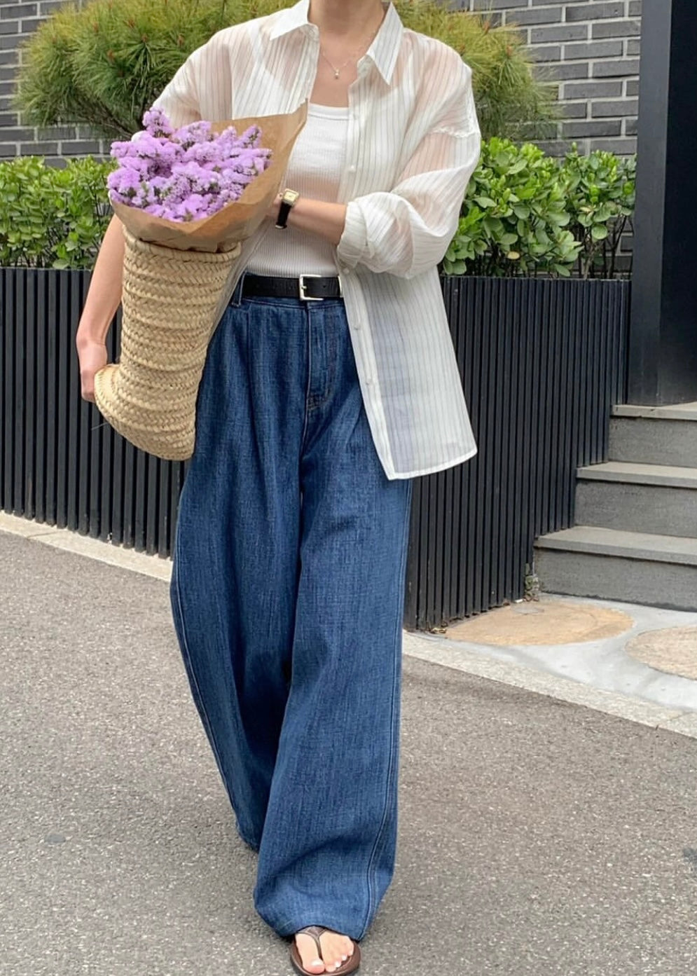 Semi transprent stripes shirt