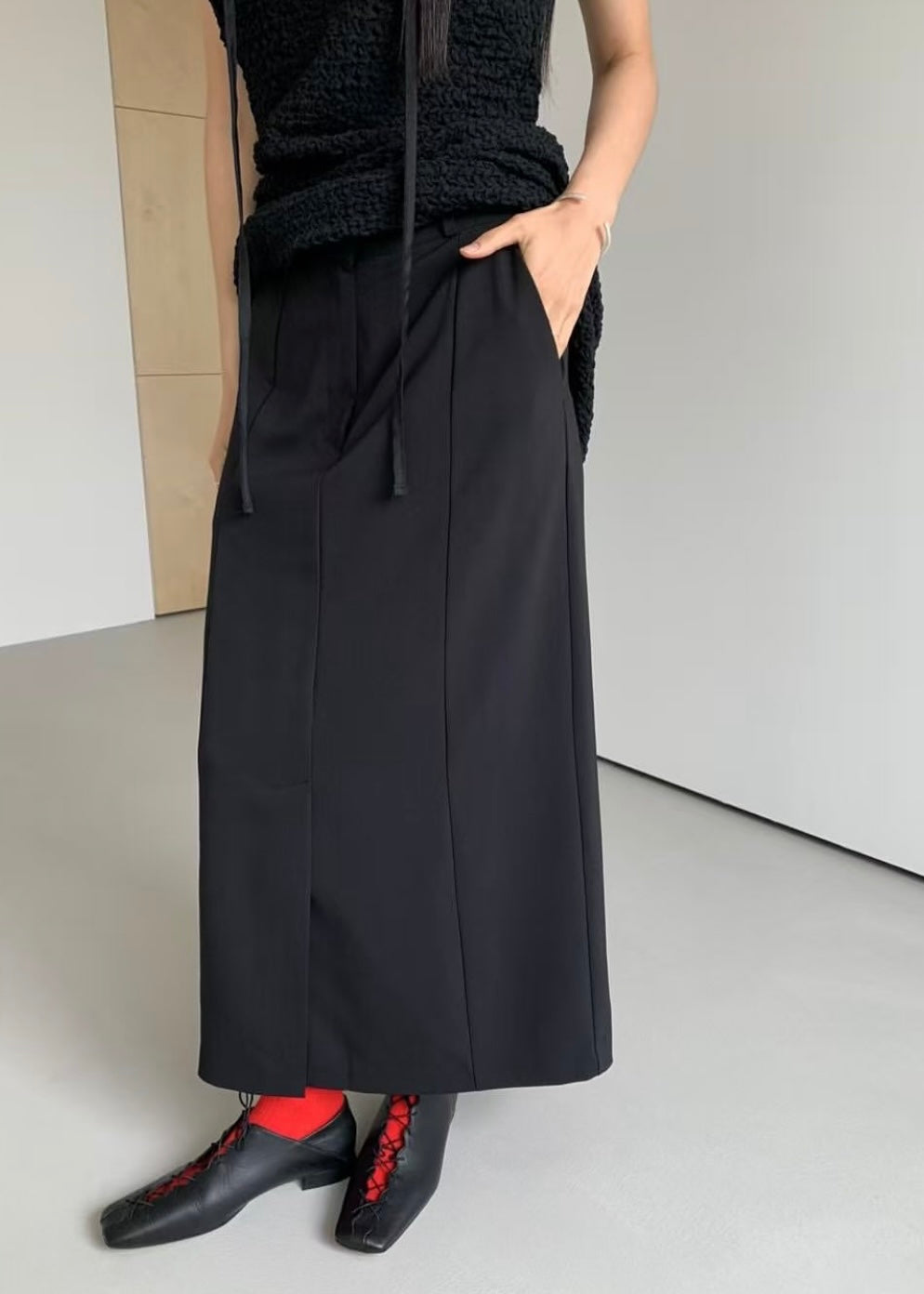 Front vented long skirt