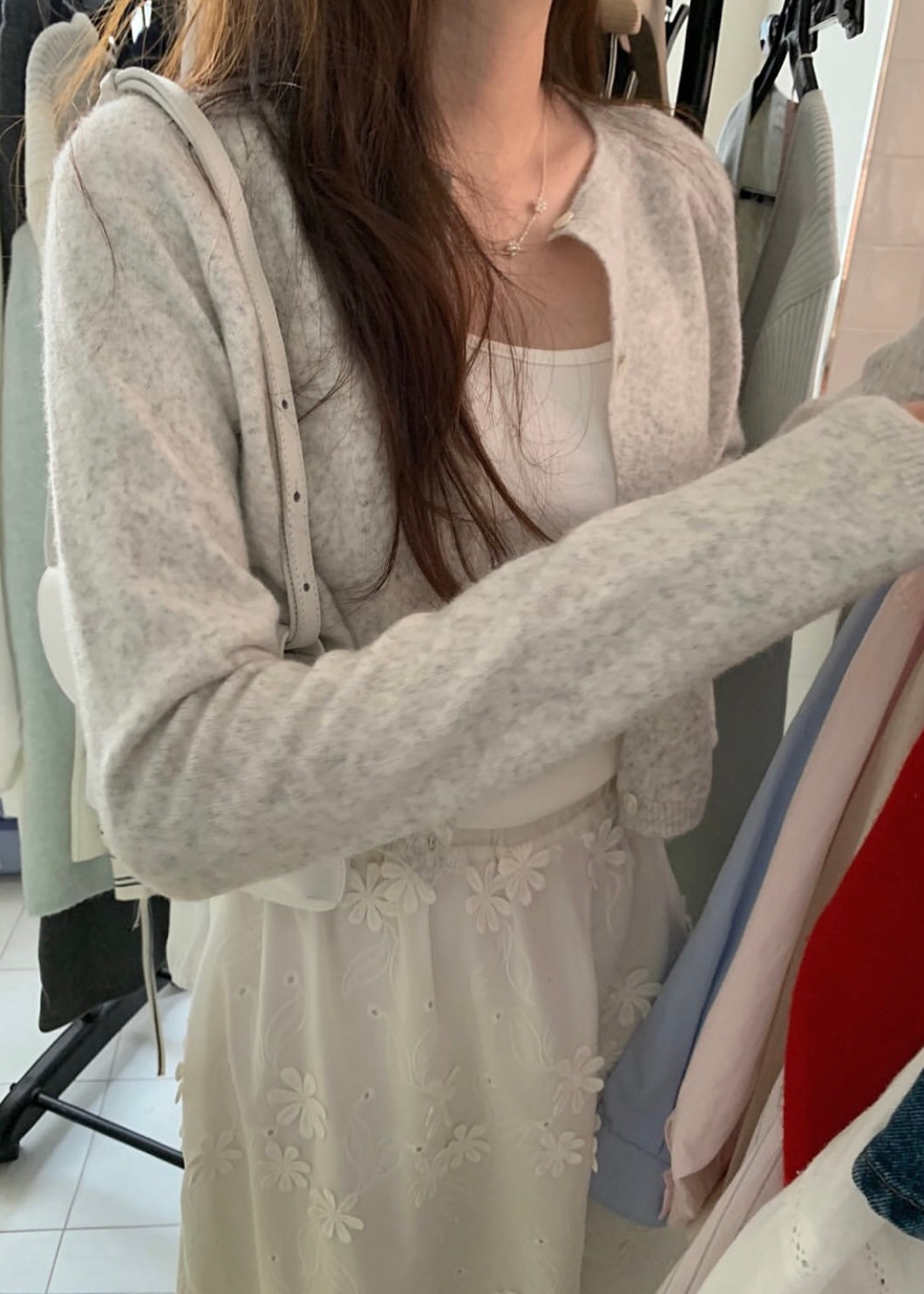 Cropped fit cardigan