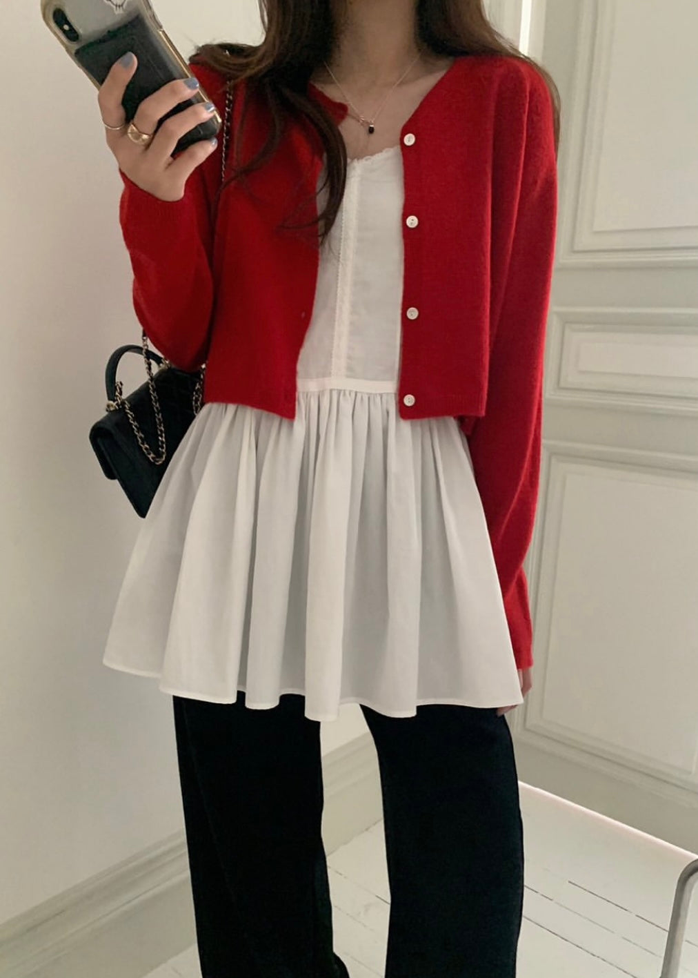 Cropped fit cardigan