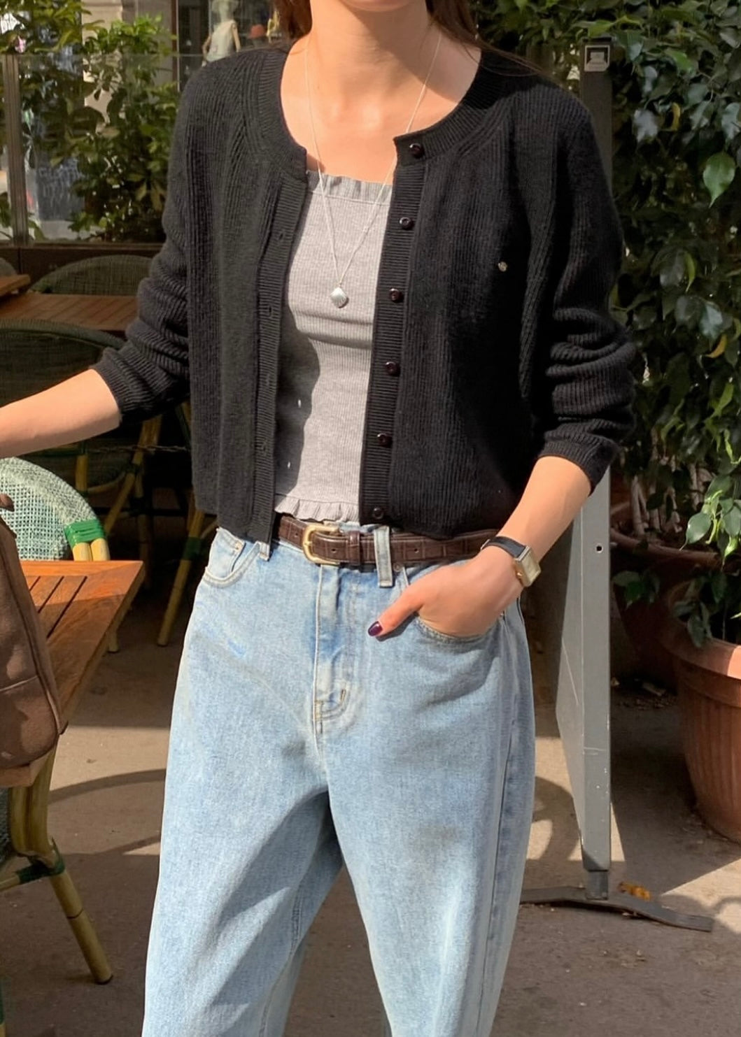 Relax cropped cardigan