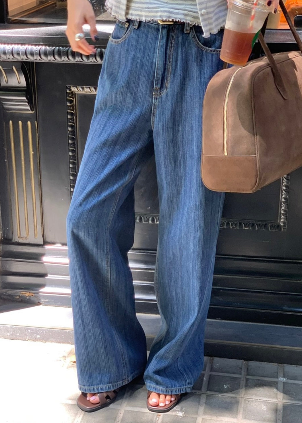 Bamboo pattern jeans