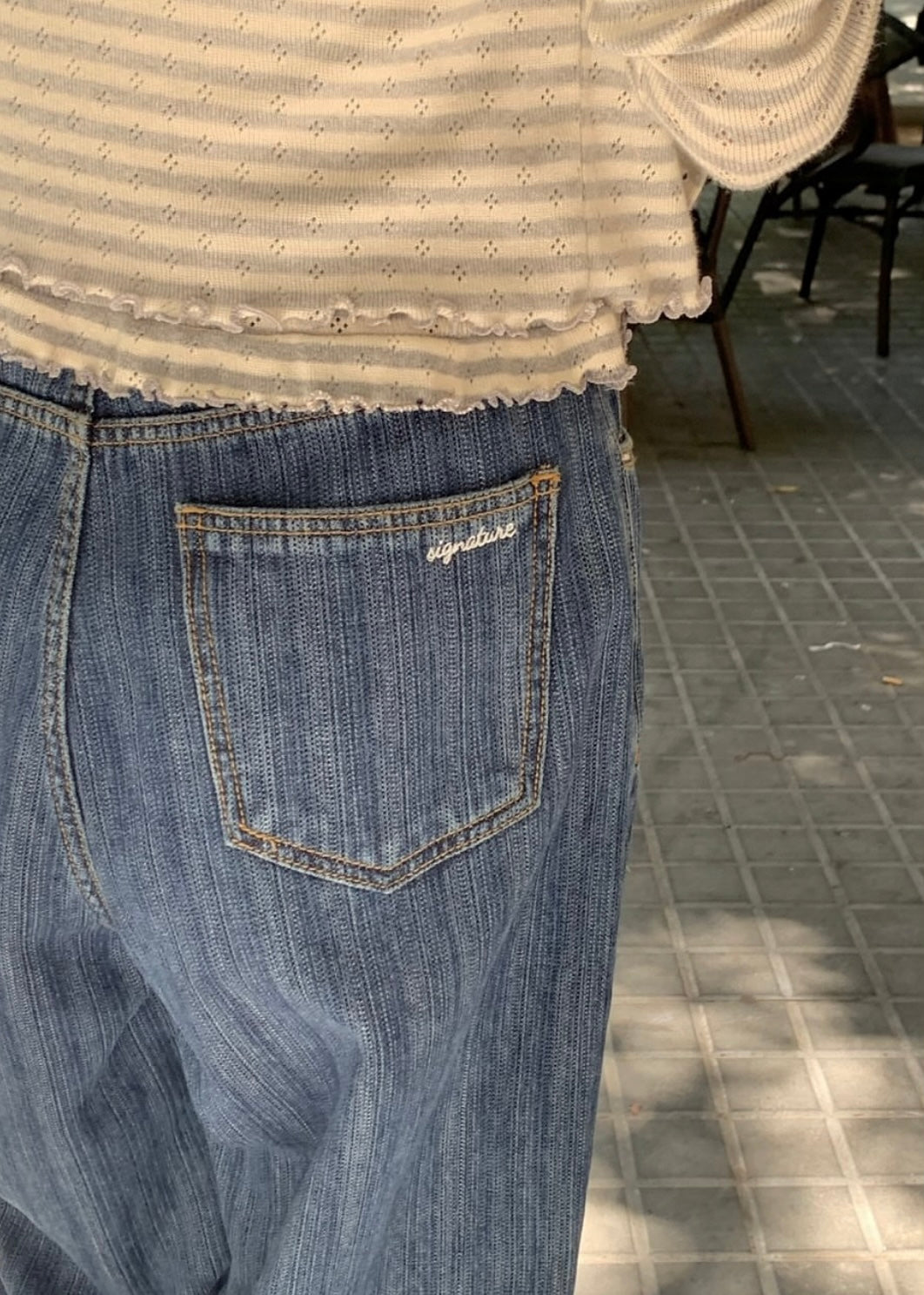 Bamboo pattern jeans