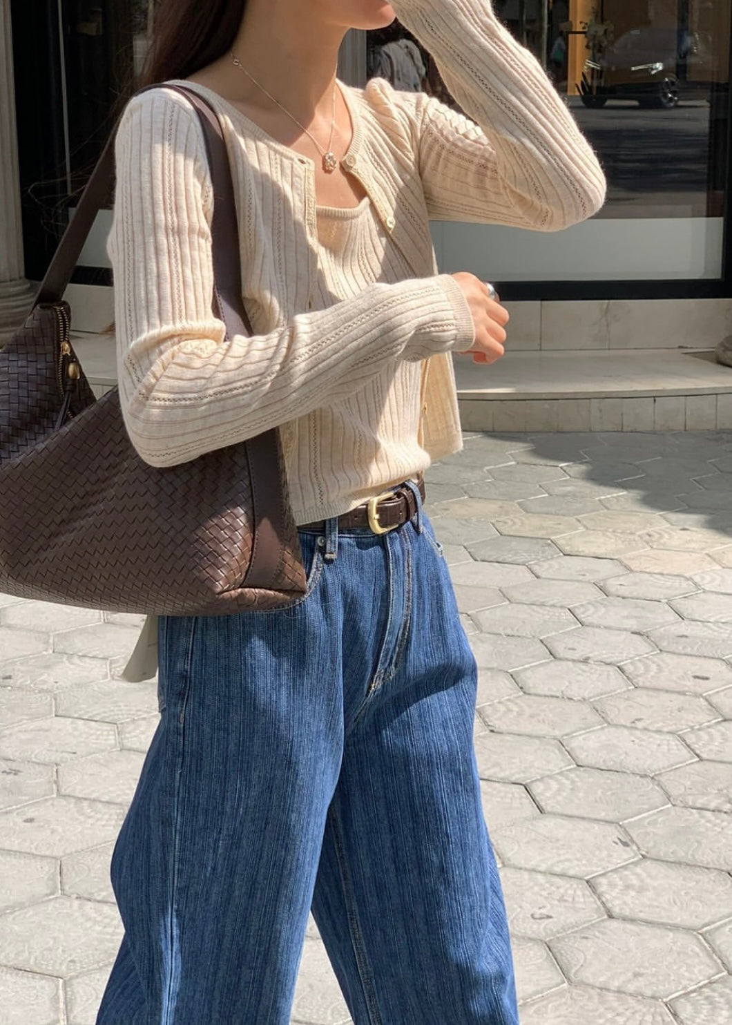 Bamboo pattern jeans
