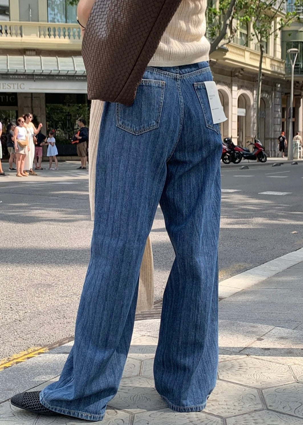 Bamboo pattern jeans