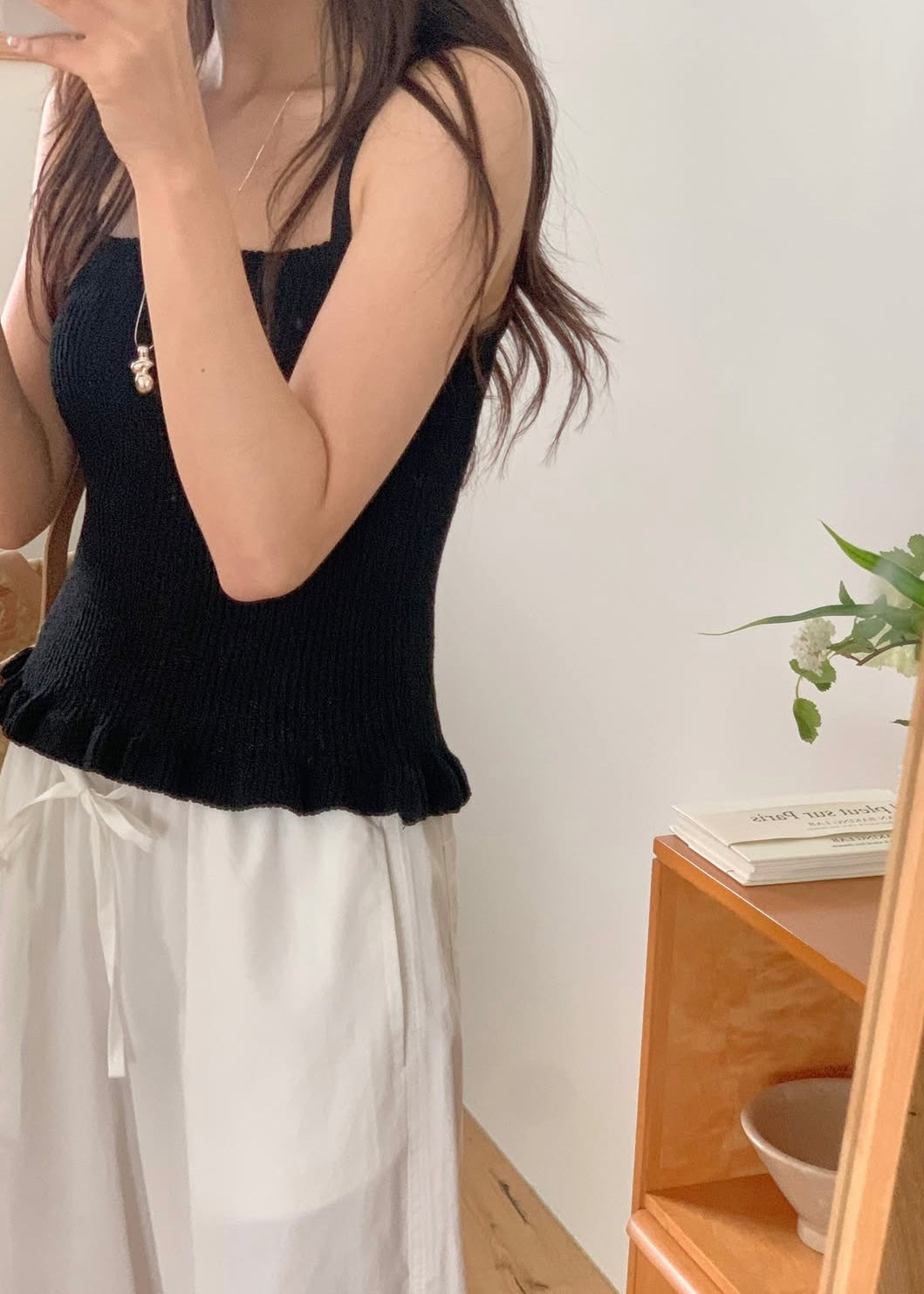 Ruffle bottom knit top