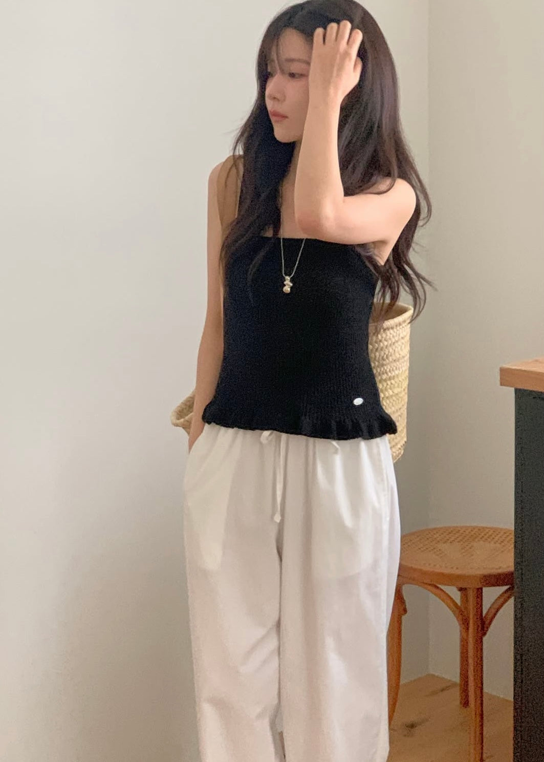 Ruffle bottom knit top
