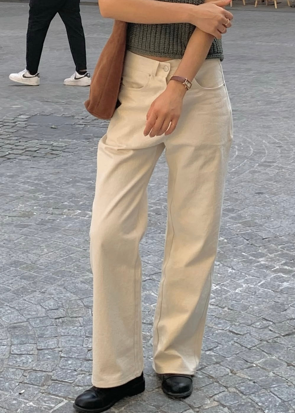 canvas straight jeans