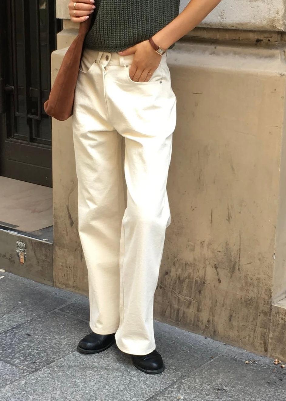 canvas straight jeans
