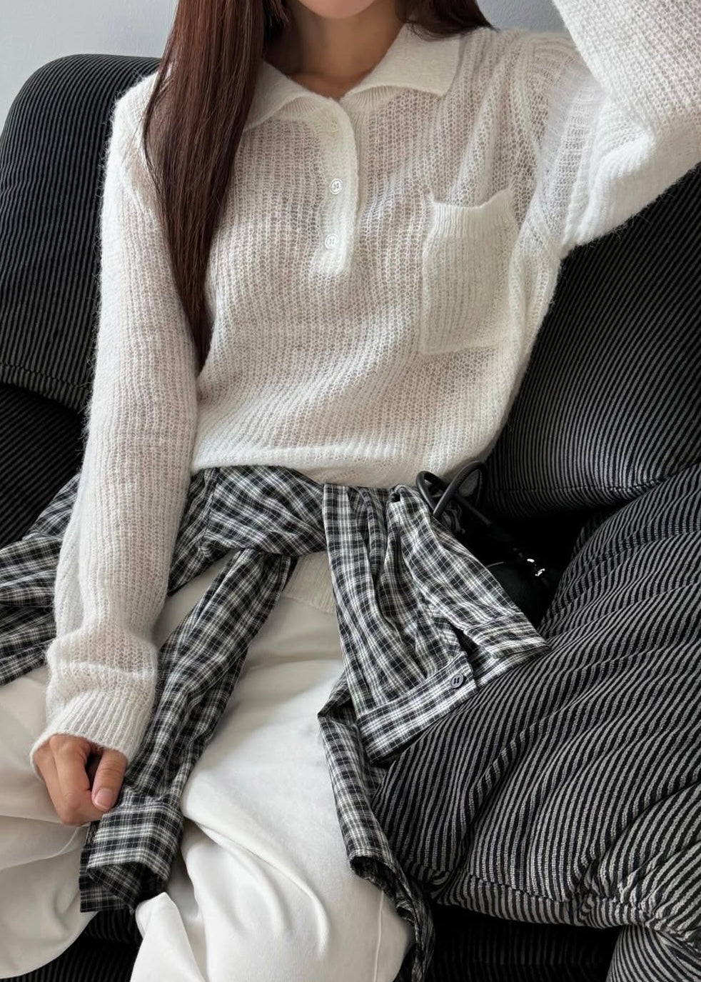 Knit pocket polo