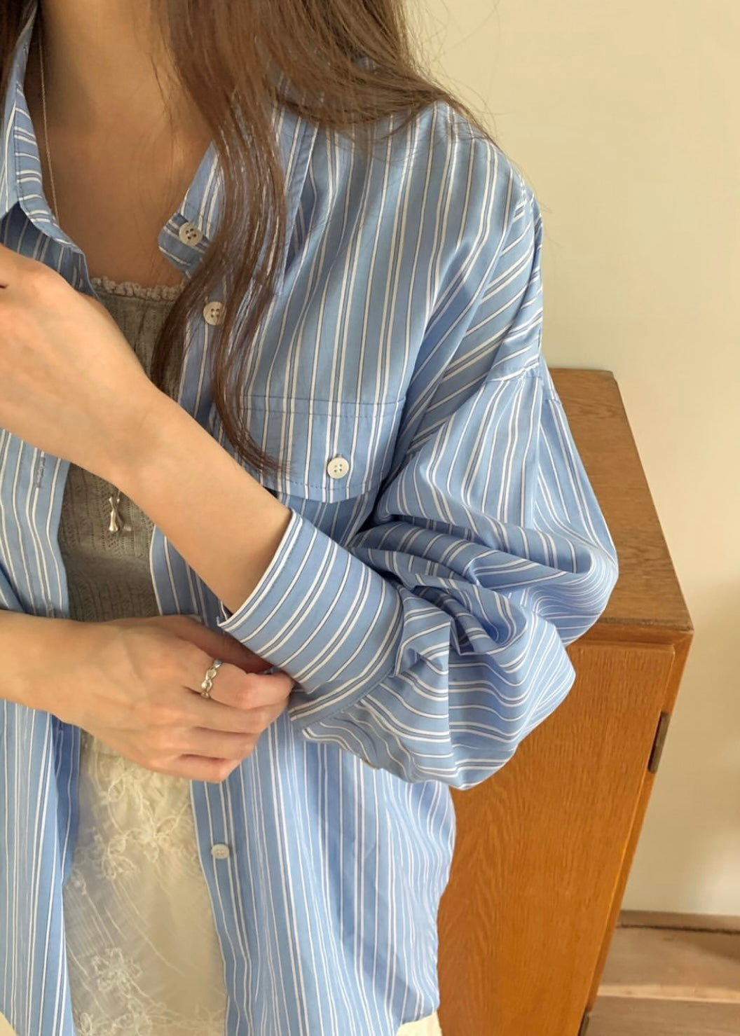 Vintage stripes pocket shirt