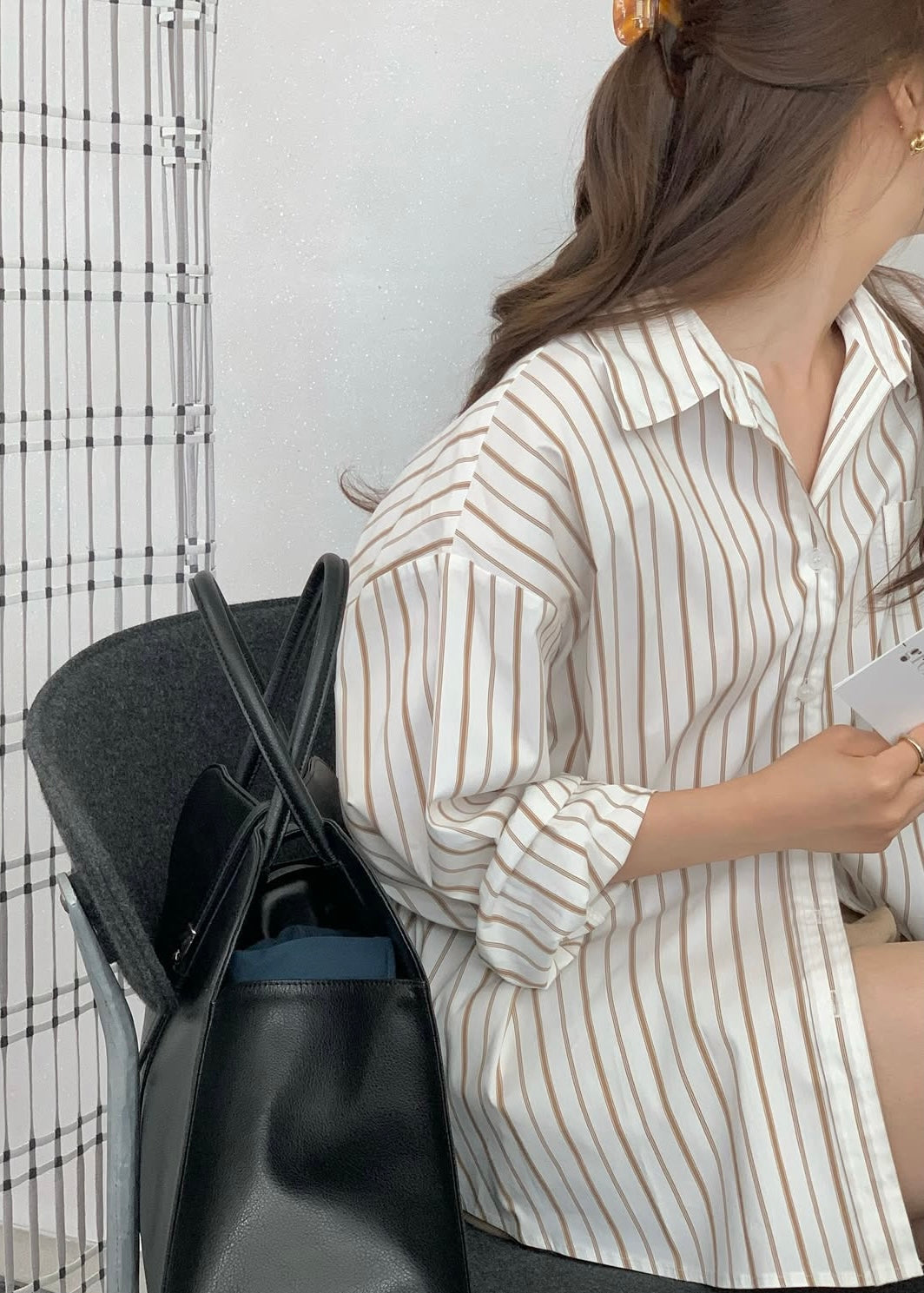 Retro stripes pocket shirt