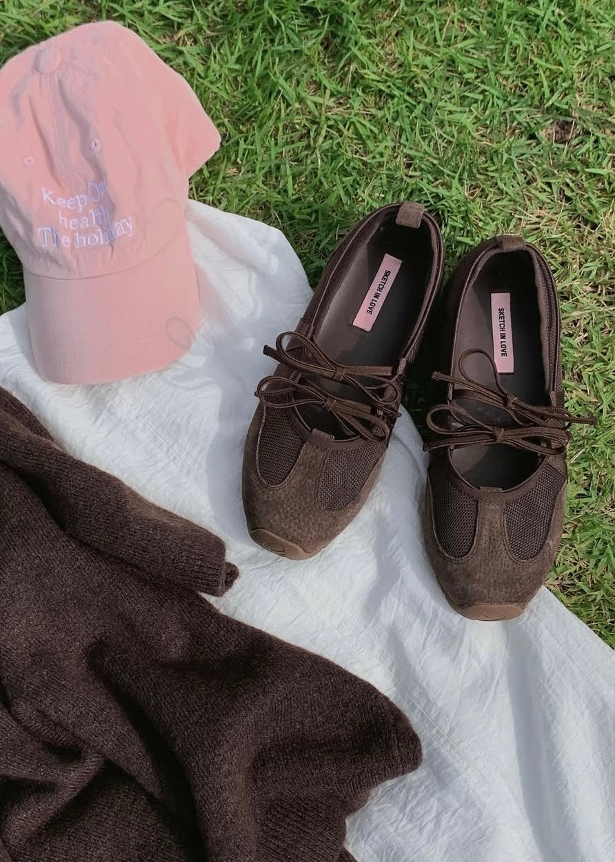 Ribbon ballet sneakers