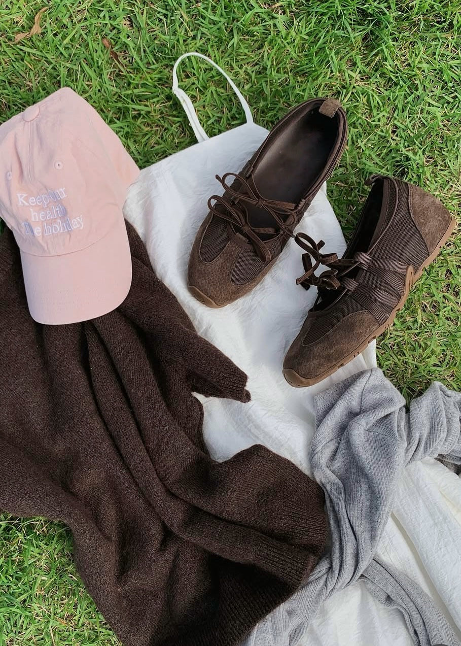 Ribbon ballet sneakers