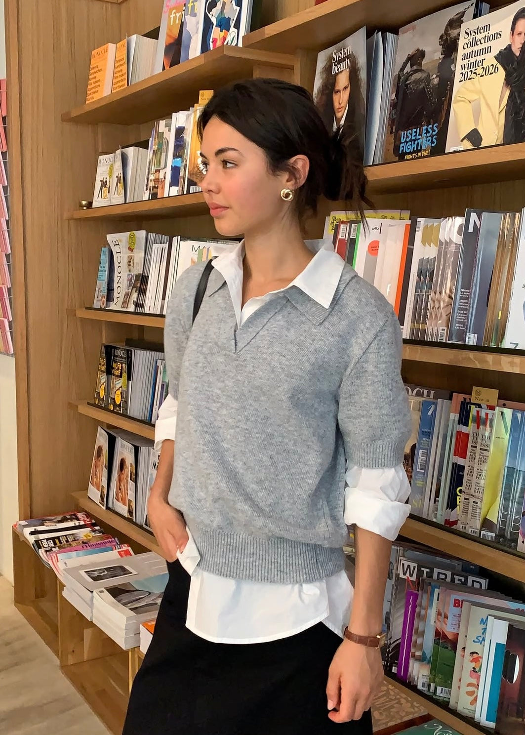 Open Collar knit polo