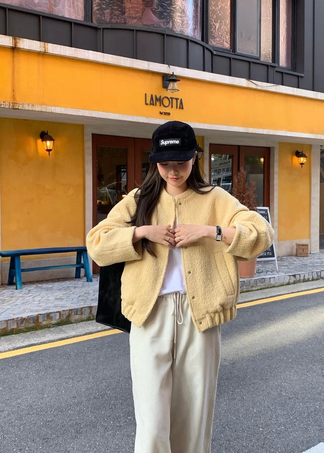 Crew neck fleece jacket