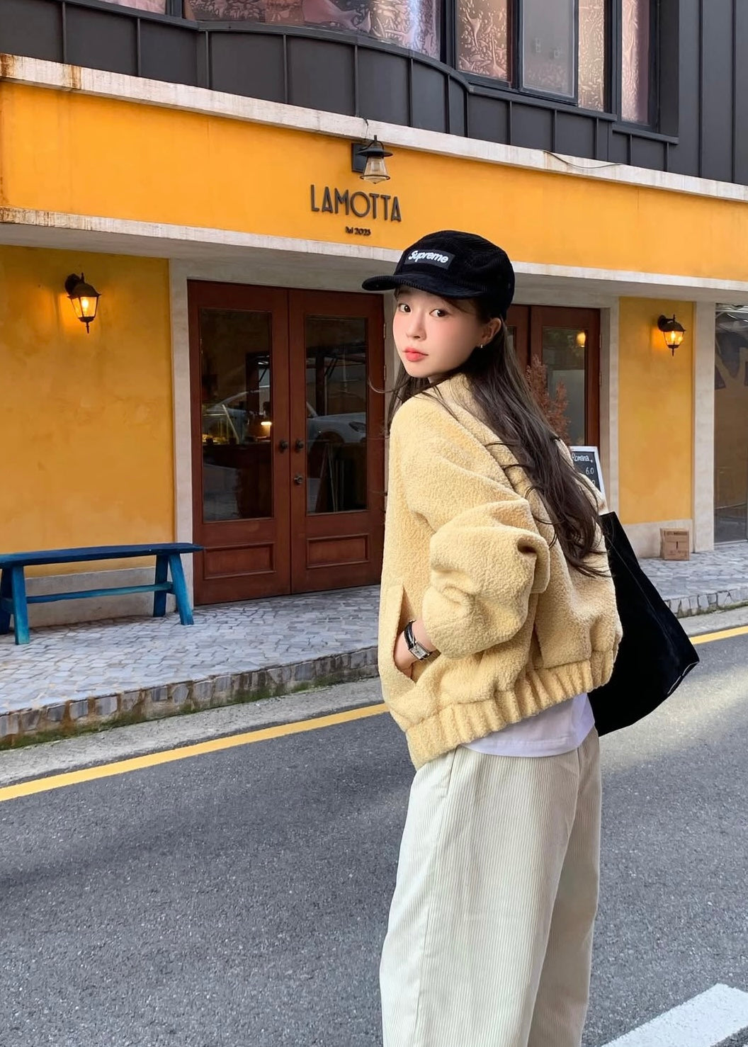 Crew neck fleece jacket