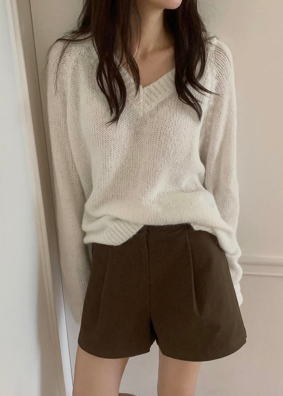 Single pleated winter shorts