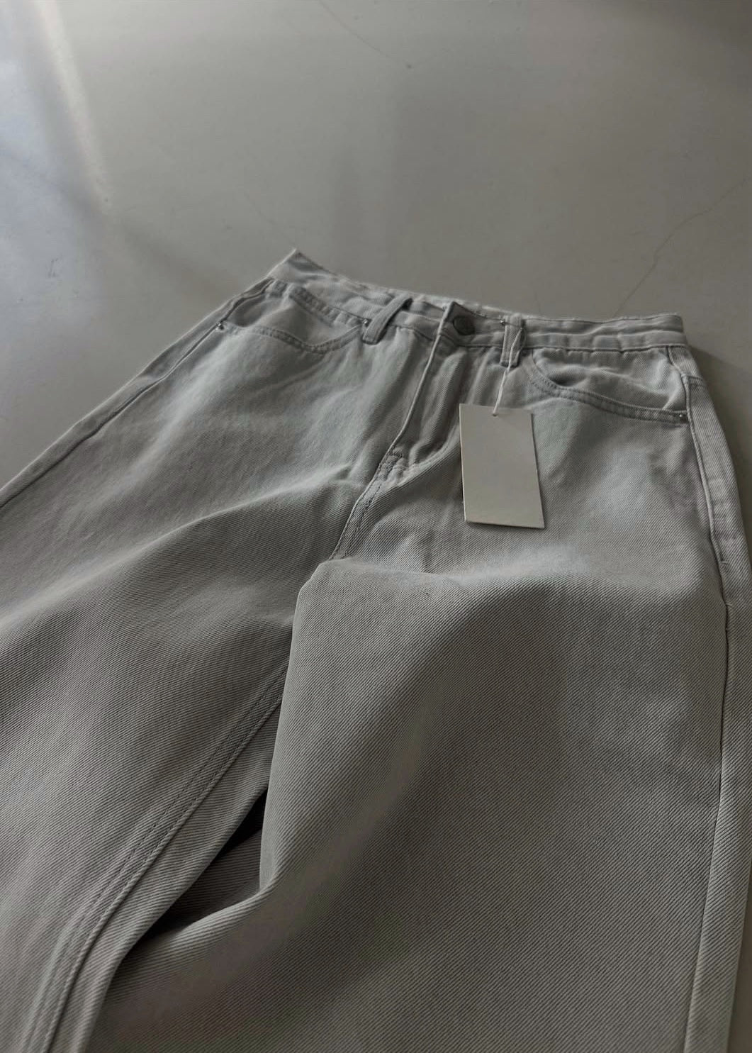 Knee patched wide jeans
