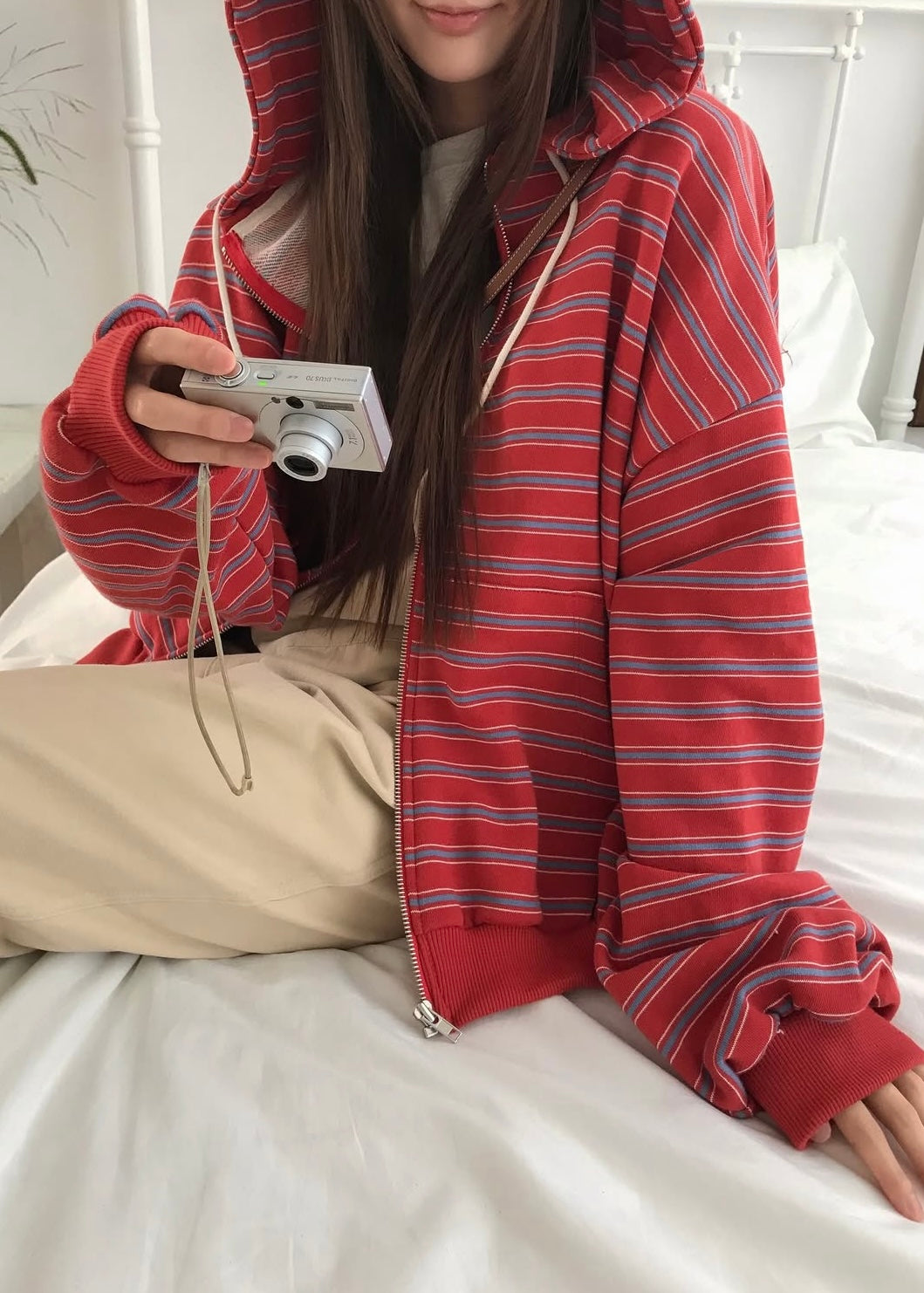 Borders zip-up hoodie