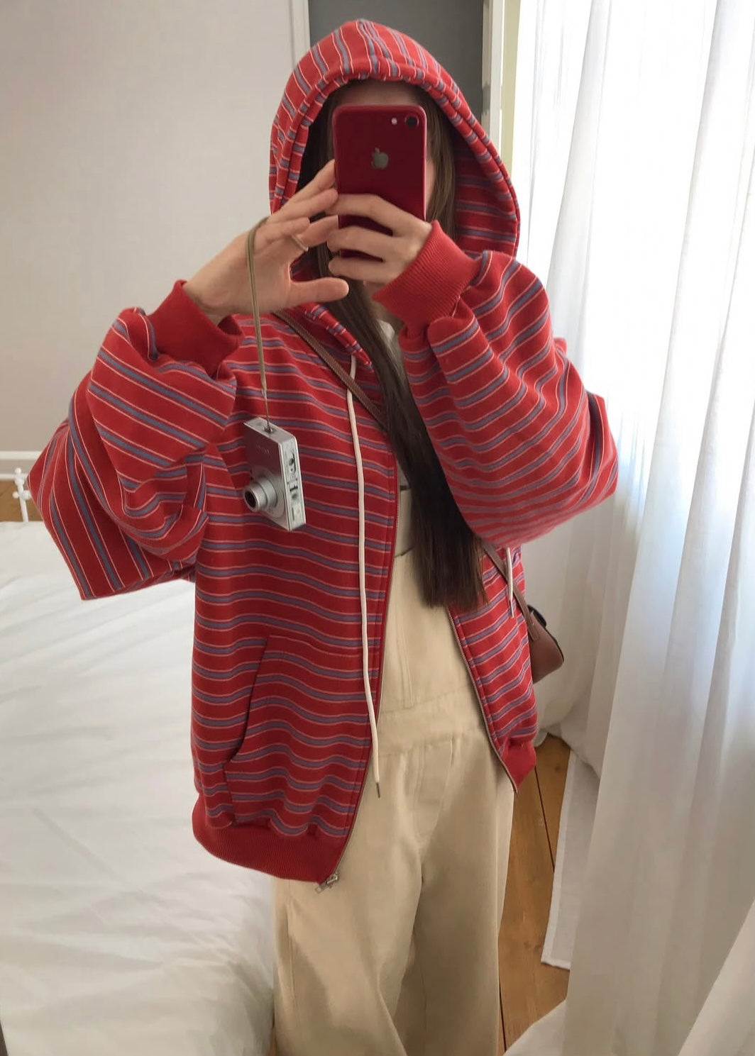 Borders zip-up hoodie