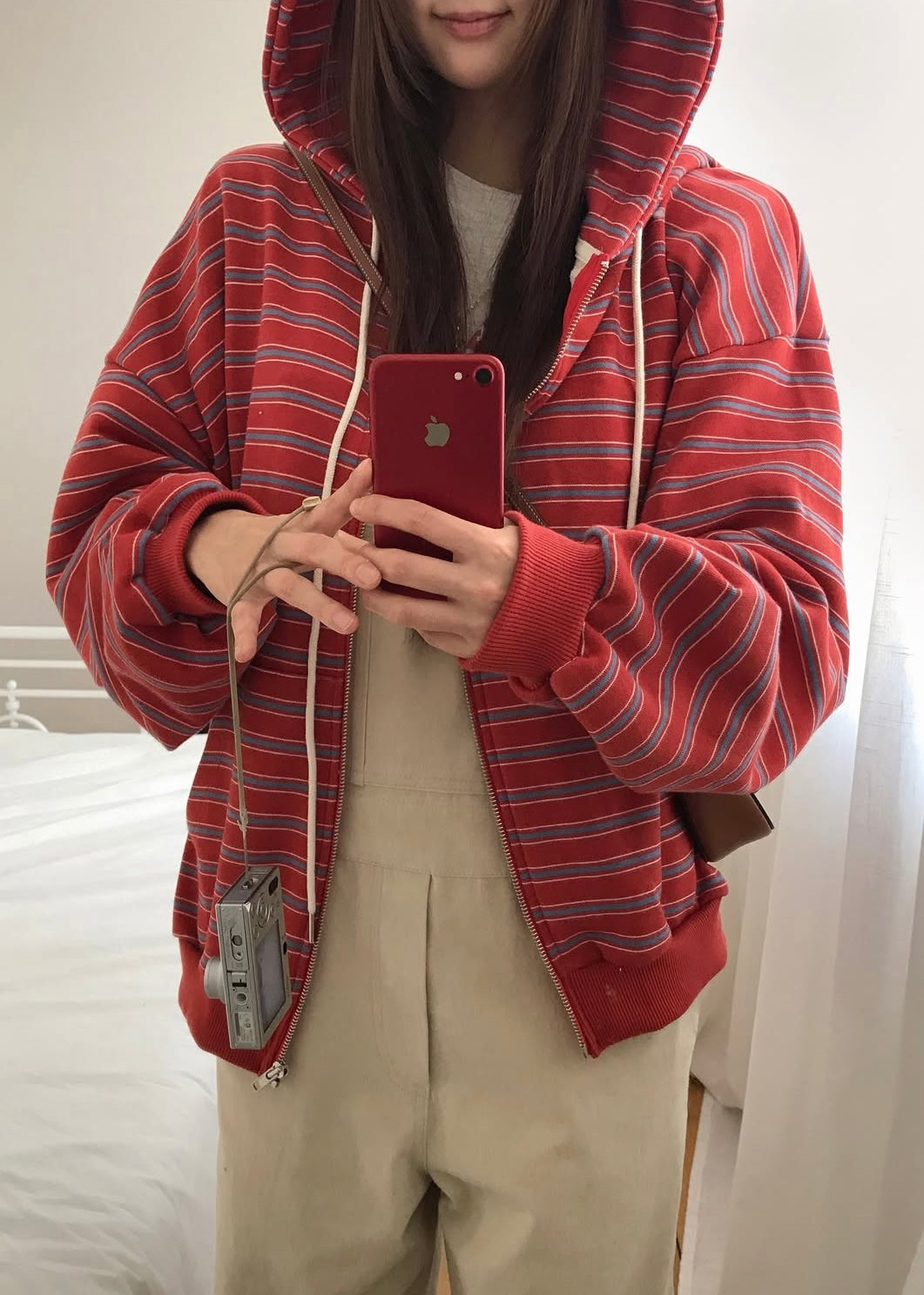 Borders zip-up hoodie