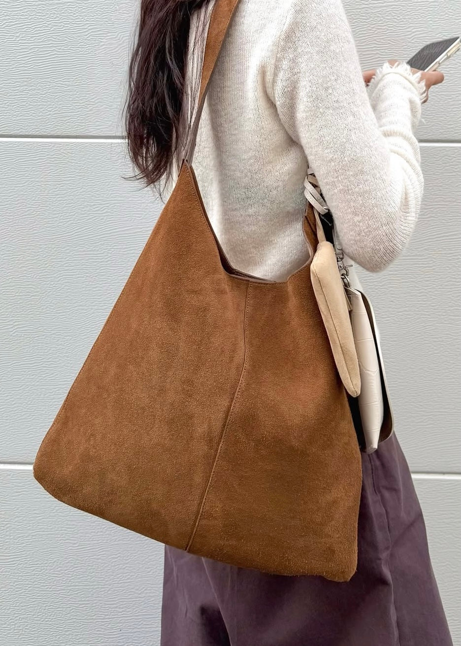 Suede tote bag